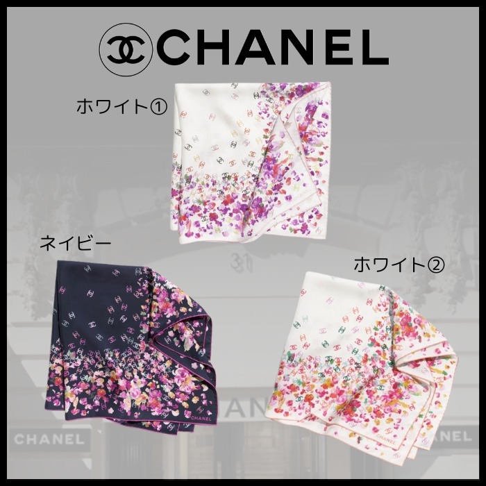 【2025年SS 最新作♪】CHANEL CCロゴ 総柄 シルクスカーフ
