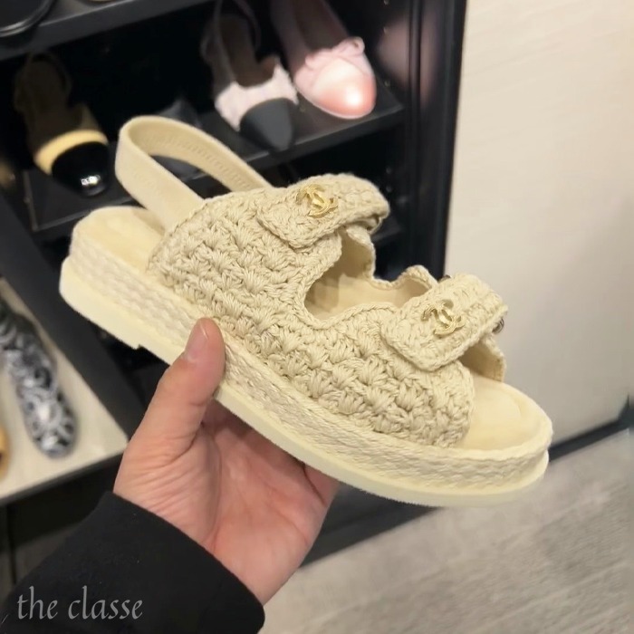 【もこもこクール♪】CHANEL フッドベッド サンダル クロシェ もこもこクール♪】CHANEL フッドベッド サンダル クロシェ