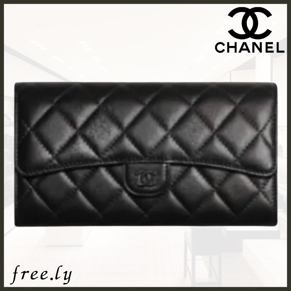 【ワンカラーでかっこいいデザイン♡】CHANEL 長財布
