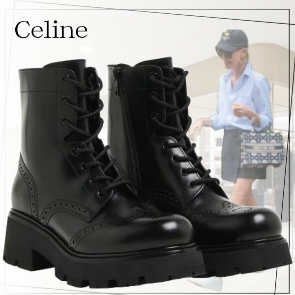 関税込☆CELINE セリーヌ ジップ アンクル ブーツ レザー