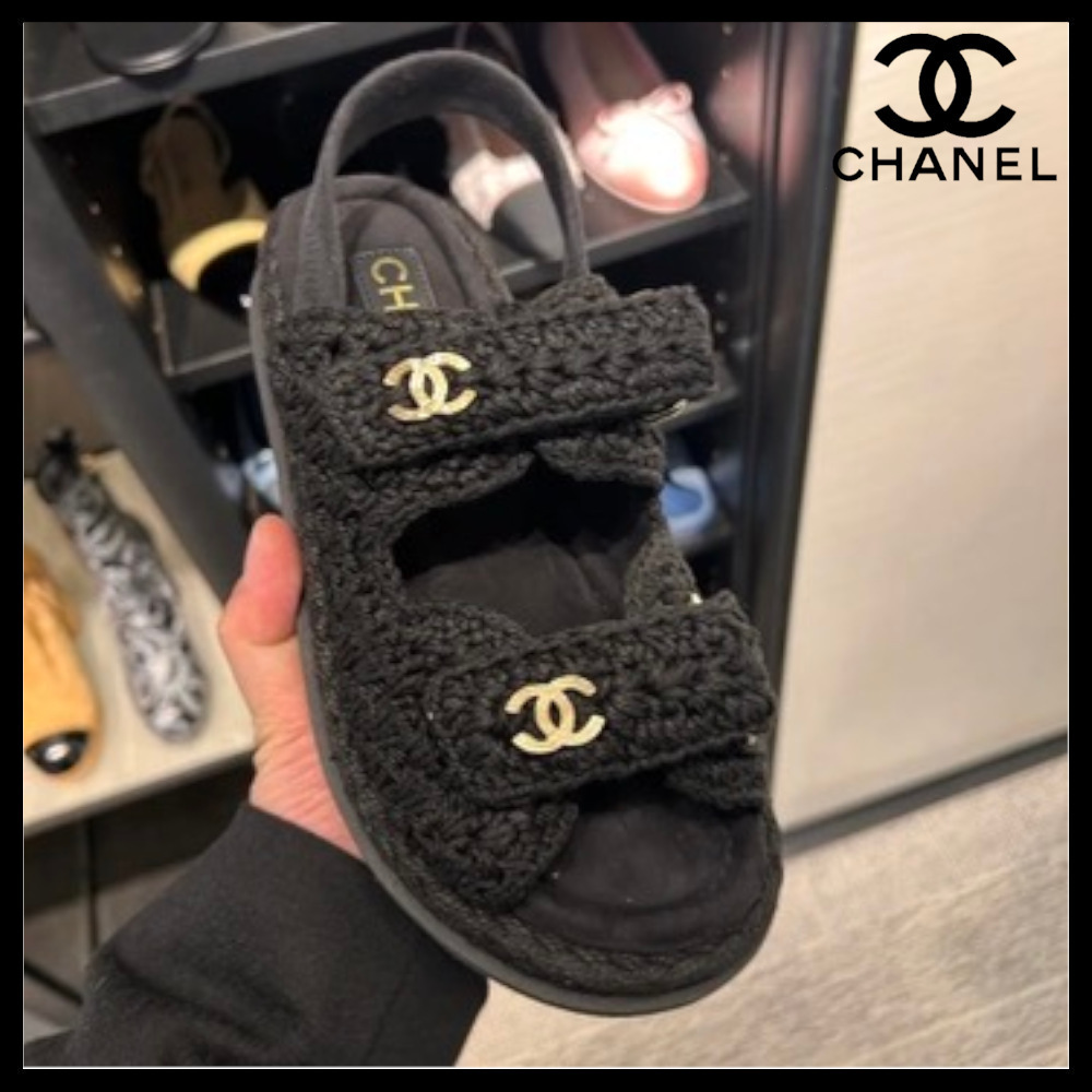 【もこもこ素材が可愛い☆】CHANEL ダッドサンダル