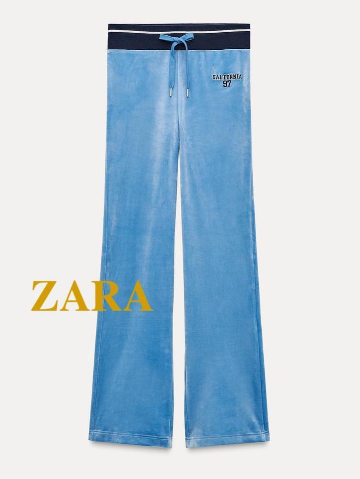 ☆ドイツ発*ZARA*新作*CALI刺繍ベルベットパンツ☆
