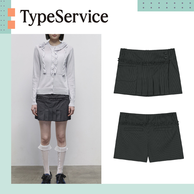 TYPESERVICE ♥ Stripe Wrap Skort /追跡付