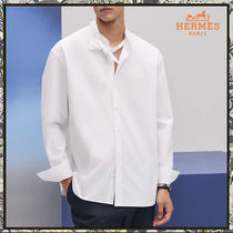 HERMES 25SS《スカーフ付きシャツ》コットン ホワイト DHL 直営