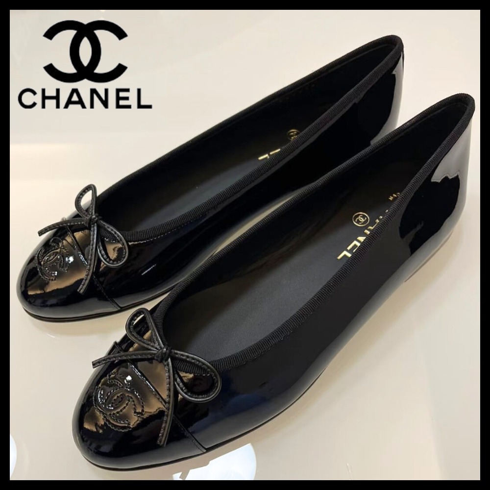 【コーデに合わせやすい♪】CHANEL バレリーナ リボン パンプス