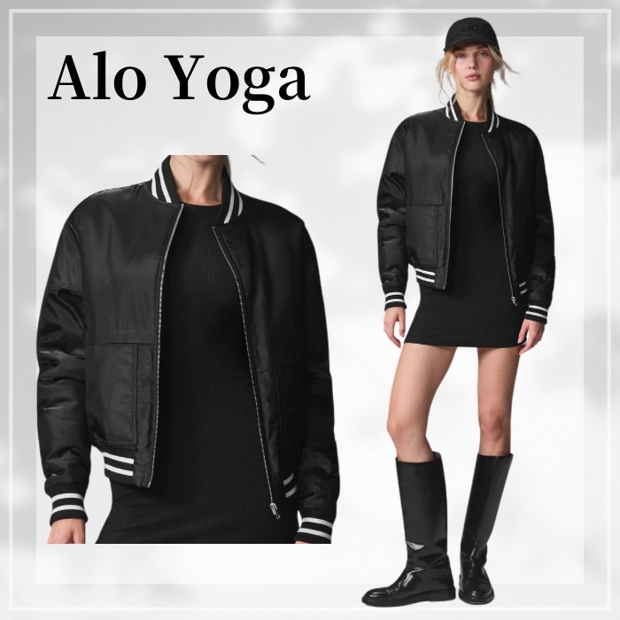 Alo Yoga☆ Afterglow Varsity Jacket ブラック