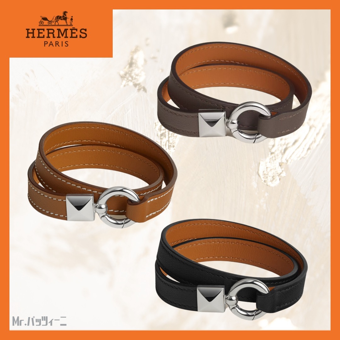 ◇シンプルな上質レザー◇『HERMES』 Medor XO ブレスレット