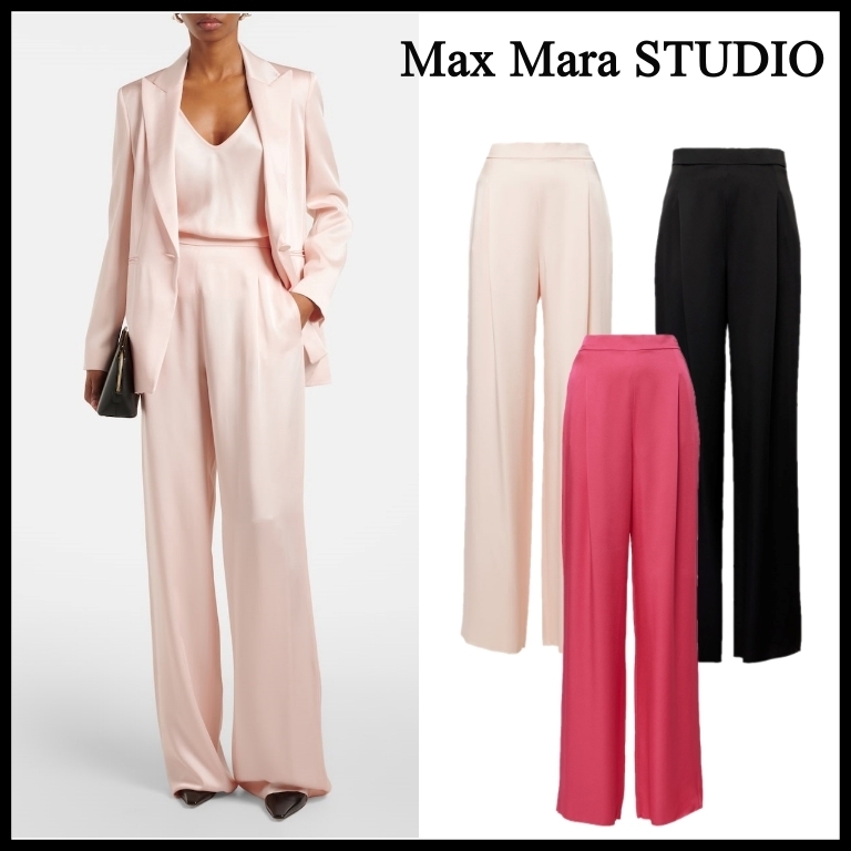【Max Mara STUDIO】国内未掲載商品 Ieti サテン ワイドパンツ
