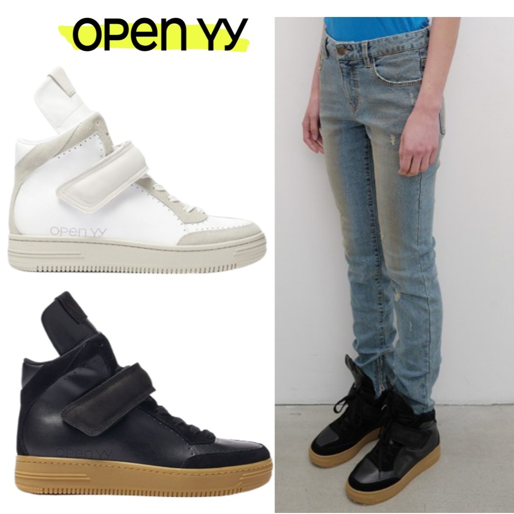 スニーカー [OPEN YY] YY VELCRO HIGH SNEAKERS : 2color