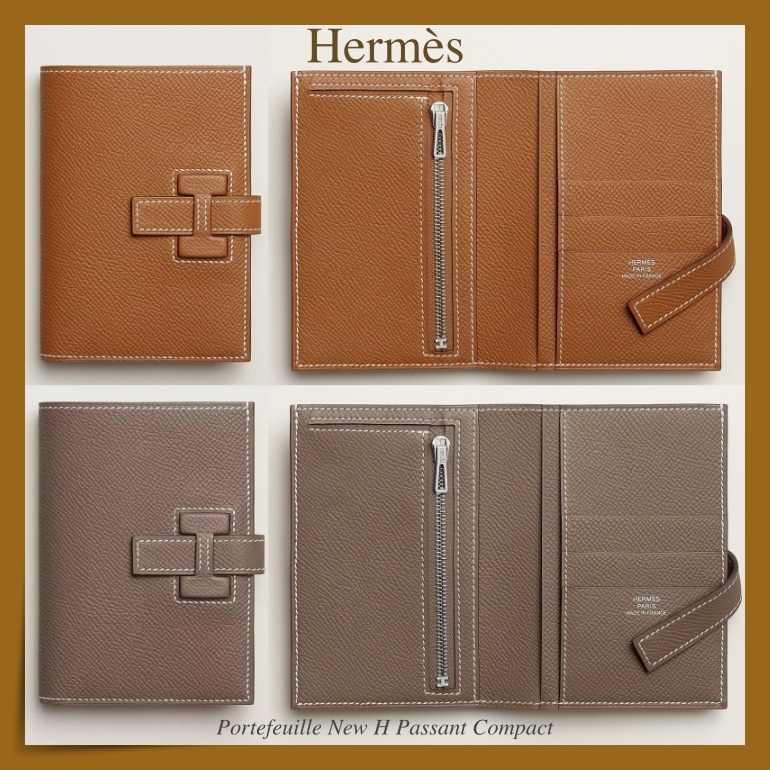 【HERMES】上質 ☆ シンプル New H Passant Compact折り畳み財布