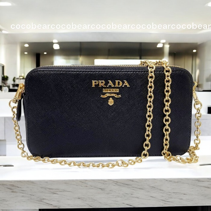 ☆PRADA☆プラダ☆ゴールド ロゴチェーンショルダーバッグ