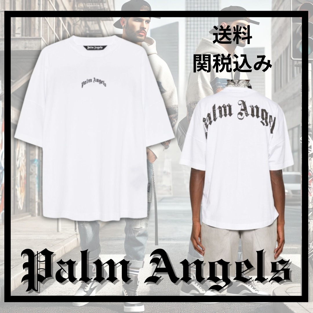 VIP価格＊関税込み＊Palm Angels カーブ ロゴ コットン Tシャツ
