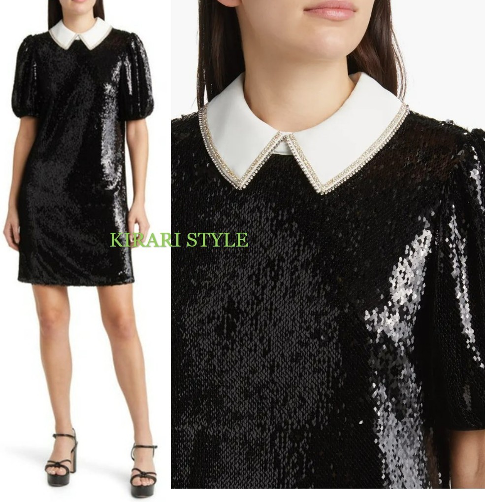 TED BAKER テッドベイカー Zarell セコイン パフ袖 ワンピ