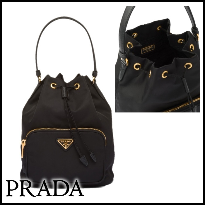【関税込み】 ☆PRADA☆ Re-Nylon デュエット バケットバッグ ブラック プラダ デュエット Re-Nylon バケットバッグ | PRADA