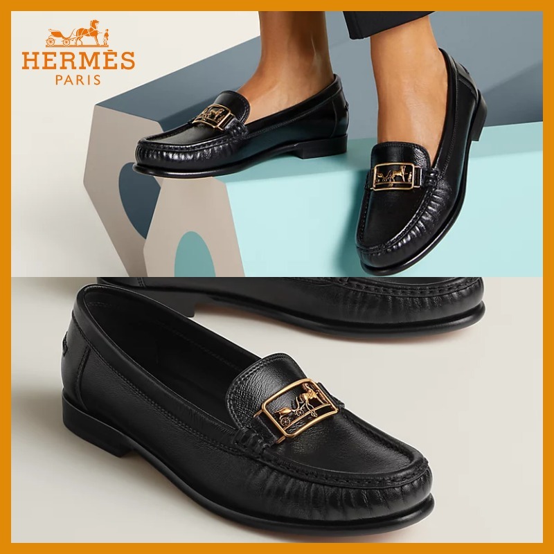 【金具が魅力的☆】HERMES モカシン 《ケッシー》