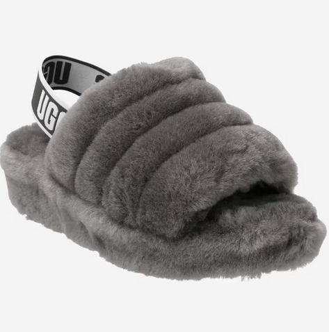 UGG(アグ) もこもこファー ロゴテープ ストラップ サンダル UGG(アグ) もこもこファー ロゴテープ ストラップ サンダル (UGG