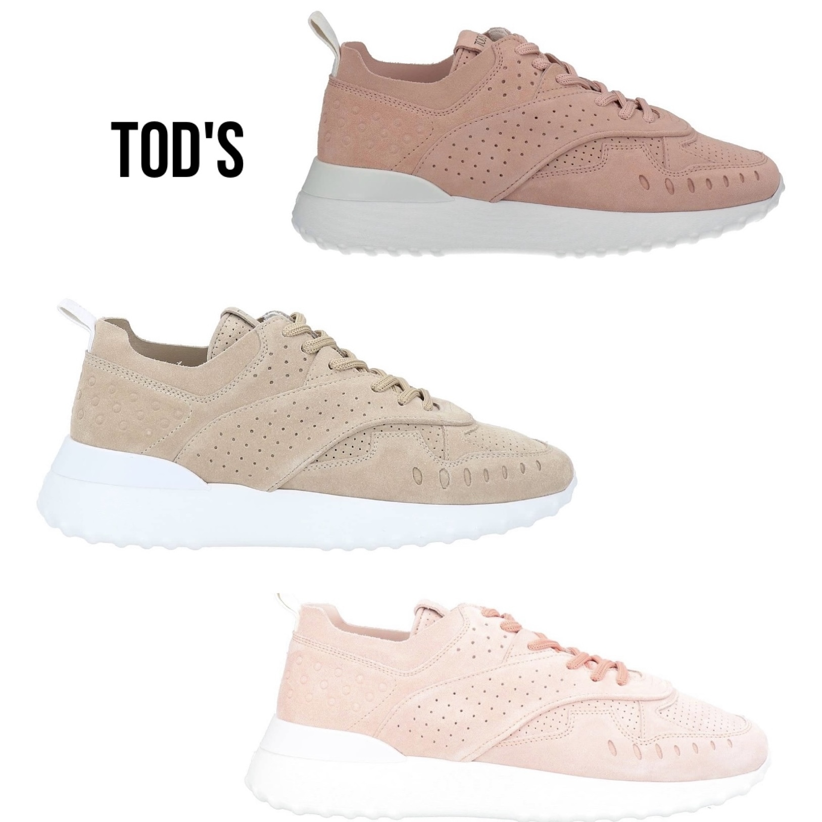 送料関税込み☆TOD'S ロゴ スエード スニーカー