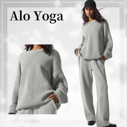 Alo Yoga【アロー】Scholar ニットコットン フード付き セーター Scholar Hooded Sweater - Black | Alo Yoga