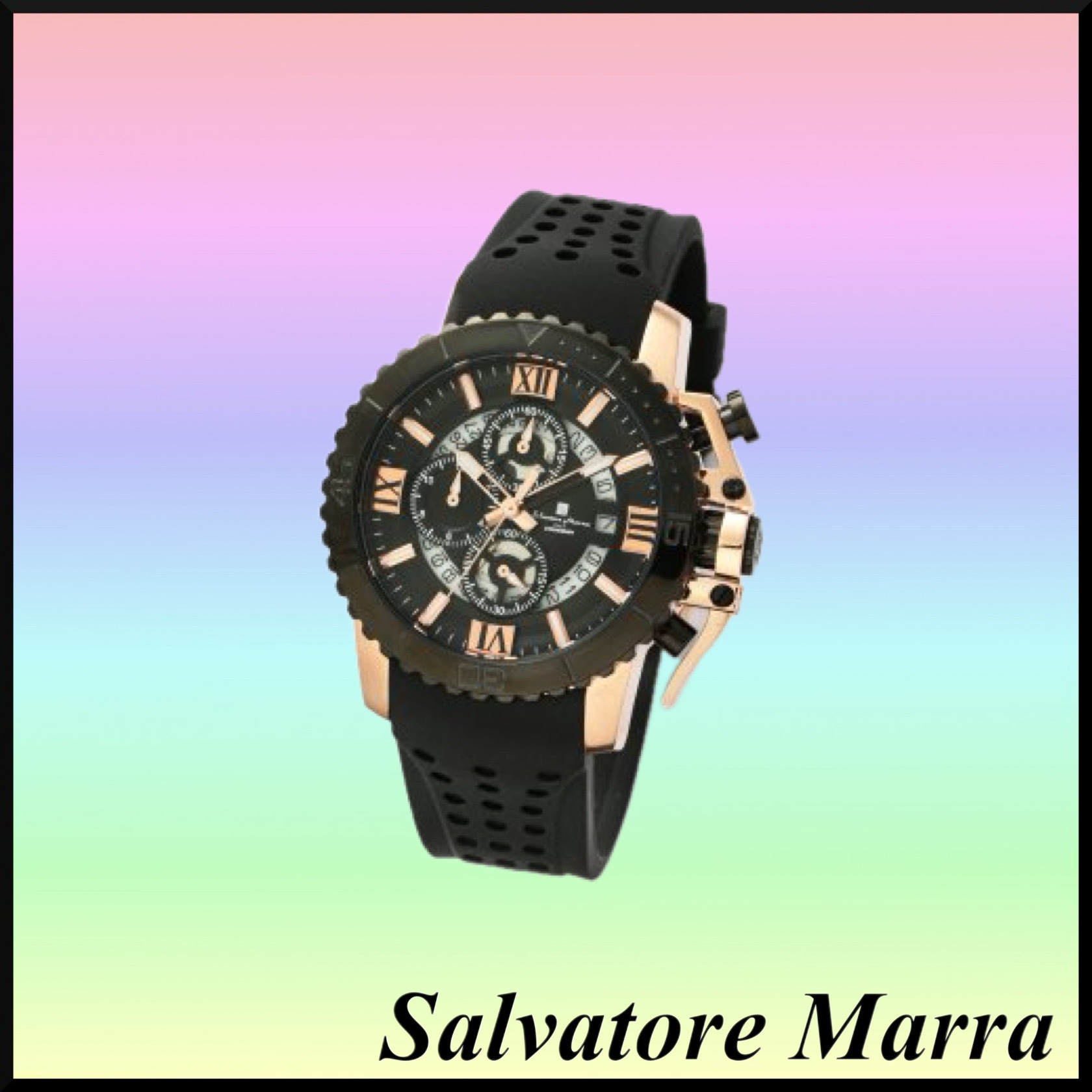 大人気★Salvatore Marra ラバーベルトクロノグラフ 腕時計