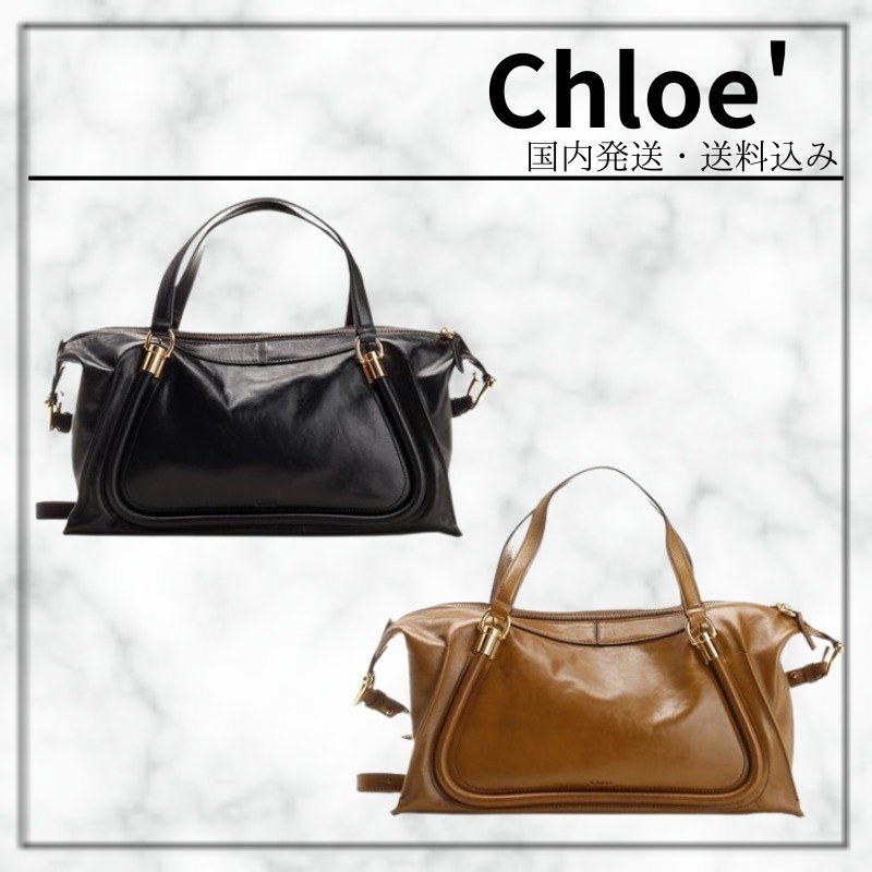 【Chloe'】シャイニーレザー製Paraty 24ショルダーバッグ