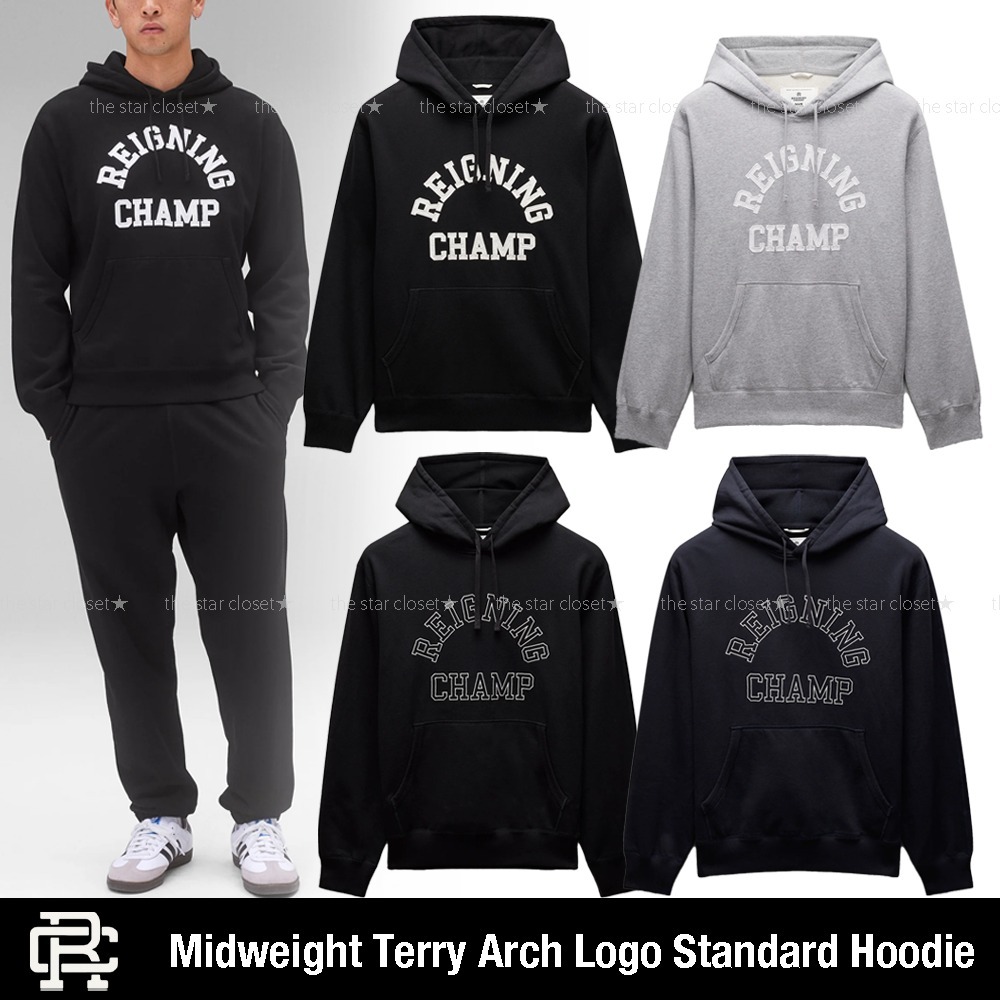 ●REIGNING CHAMP●ミッドウェイト テリー アーチ ロゴ パーカー