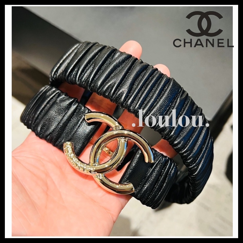 【普段使いからパーティーシーンにも☆ブラック】CHANEL ベルト