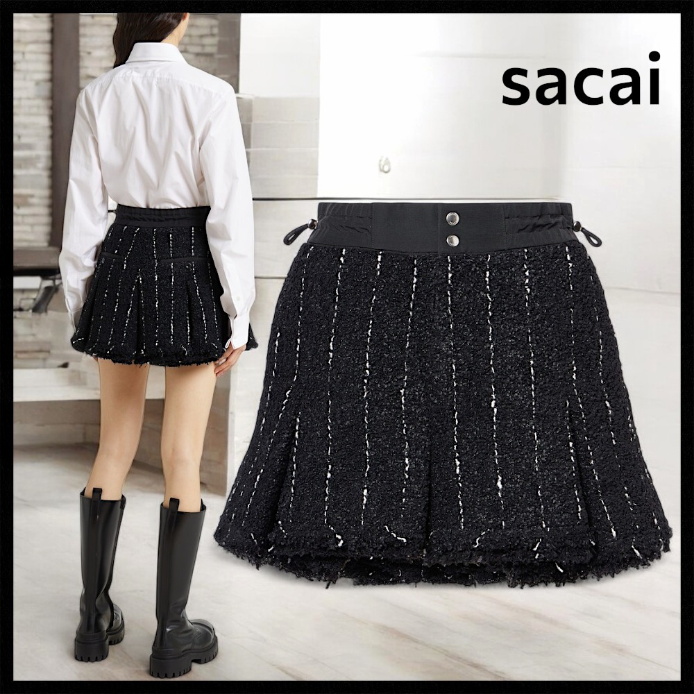 【SACAI】サカイ ストライプ ツイードショートパンツ