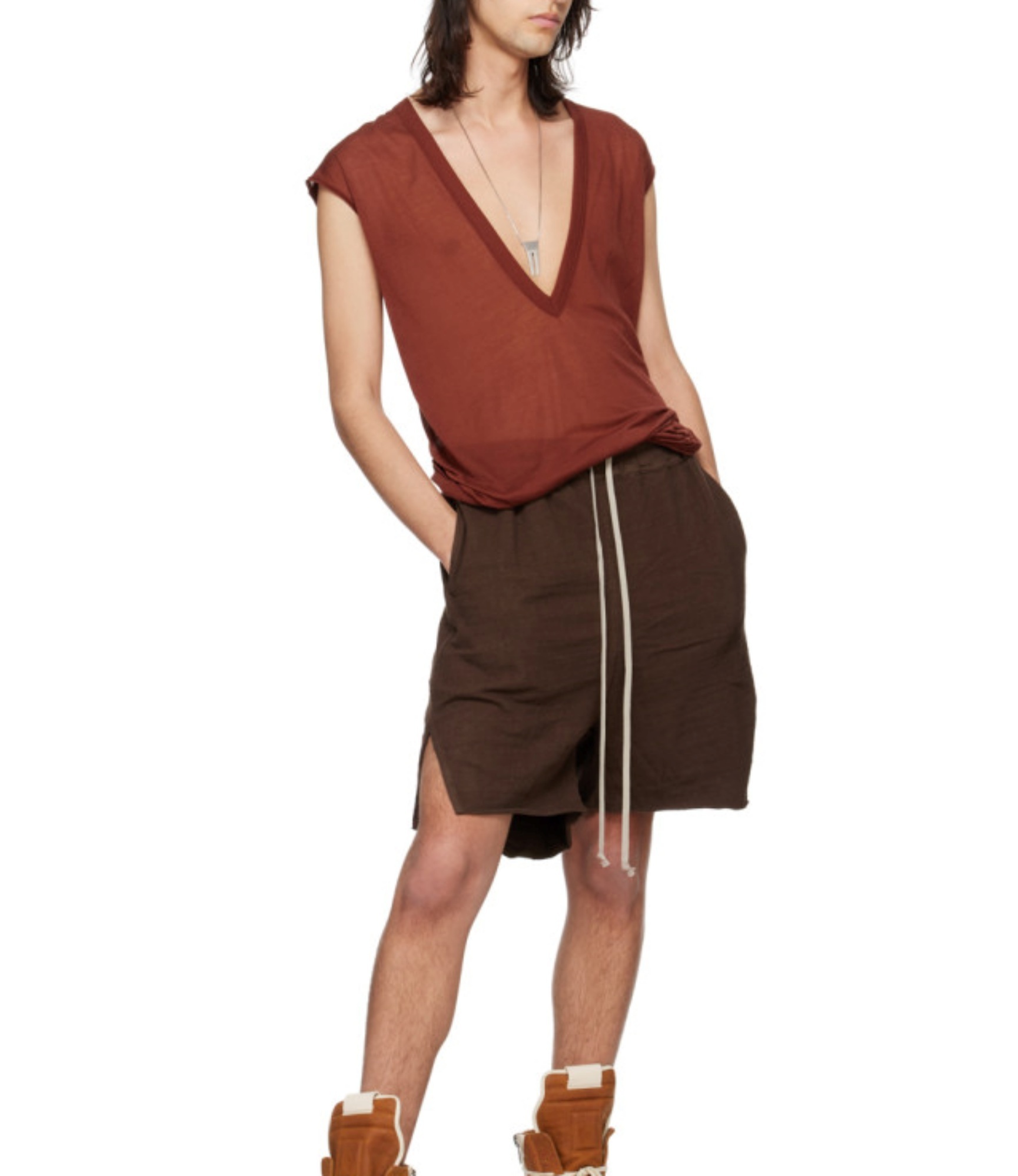 【関税込み】Rick Owens バーガンディ Dylan トップス Rick Owens☆バーガンディ Dylan トップス
