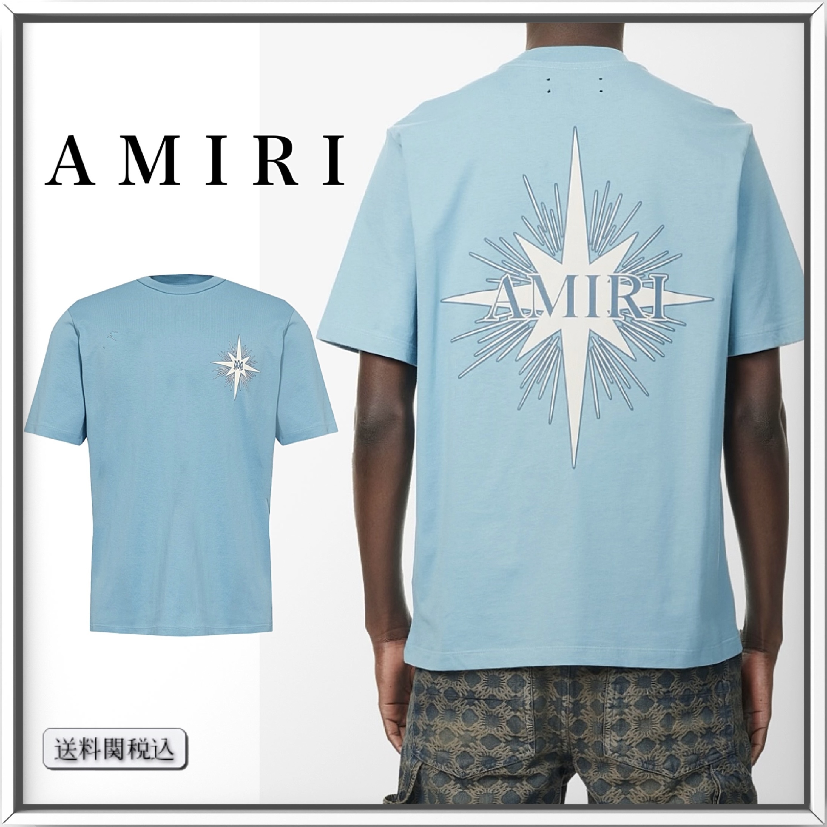 AMIRI ロゴ Starburst プリント コットン Tシャツ 人気