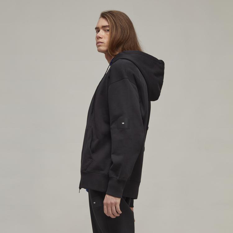 Y-3 ジップフーディー フレンチテリー コットン シンプル 袖ロゴ