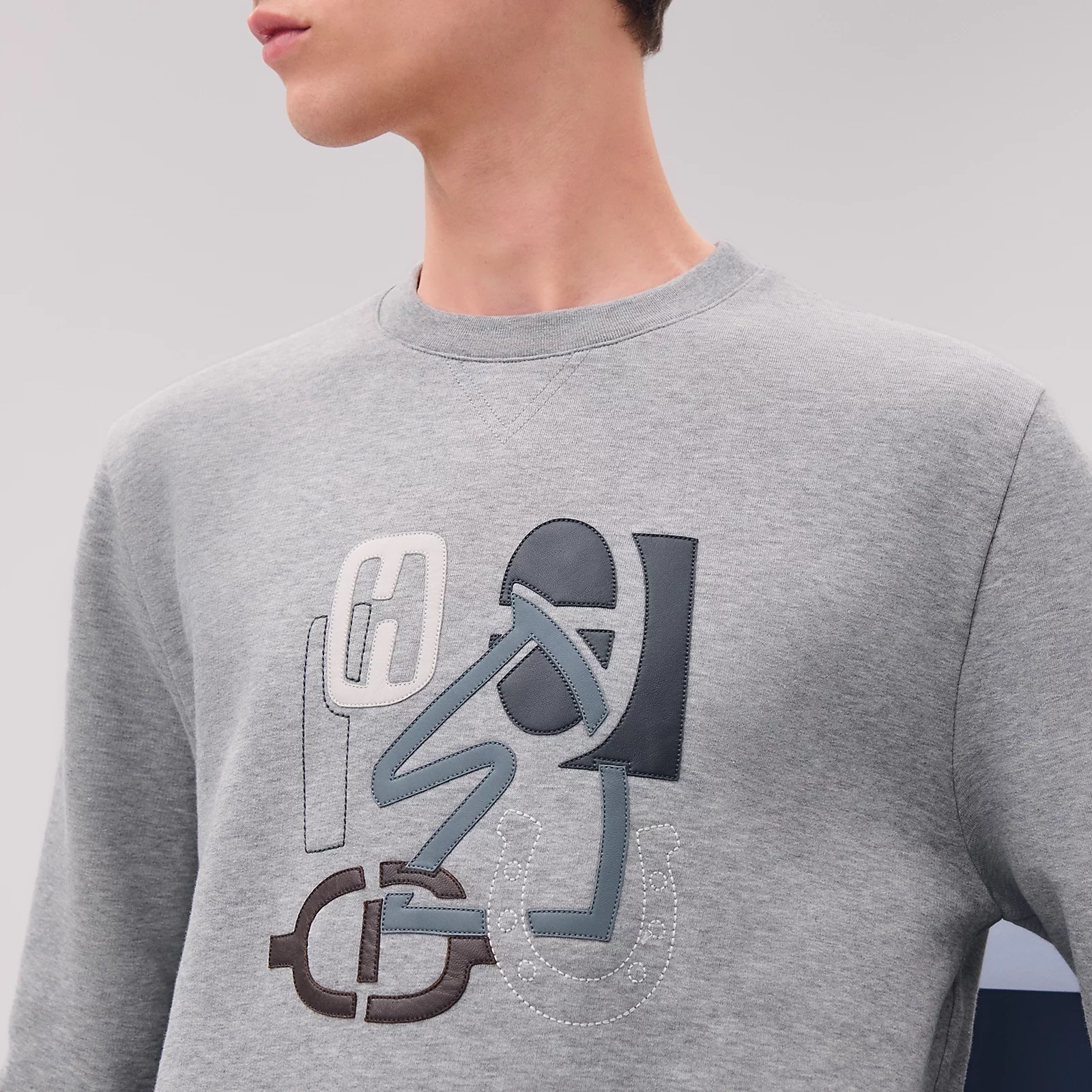 HERMES 25SS スウェット《Hパズル》コットン グレー DHL 直営店