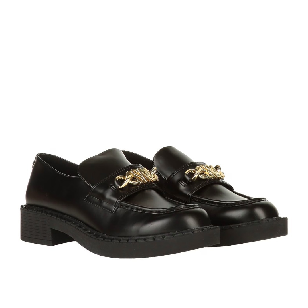 STEVE MADDEN ロゴ メタル モカシン ローファー