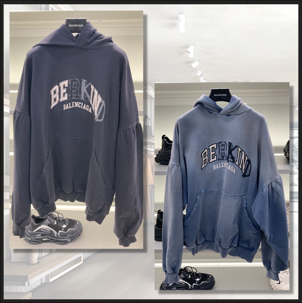 直営店☆BALENCIAGA☆ BE KIND ダメージエフェクト フーディ