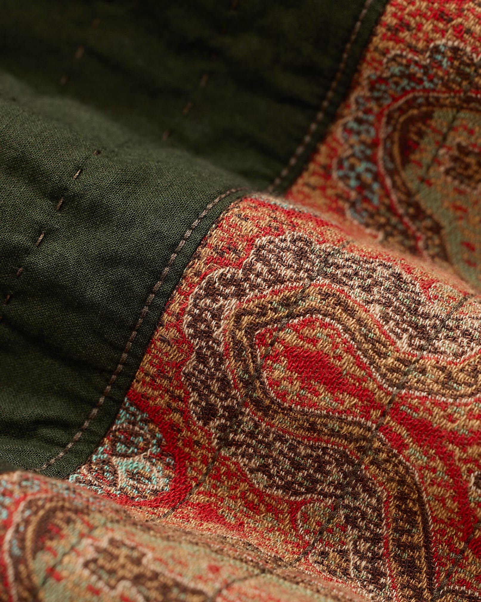 ダブルアールエル■Mixed-Panel Quilted■コットンスカート ダブルアールエル□Mixed-Panel Quilted□コットンスカート