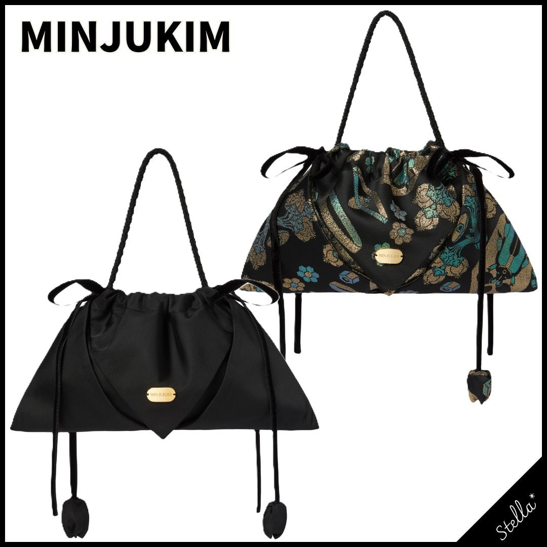 ■MINJUKIM■ボジャギ ミニバッグ ブラック/ホログラムブラック