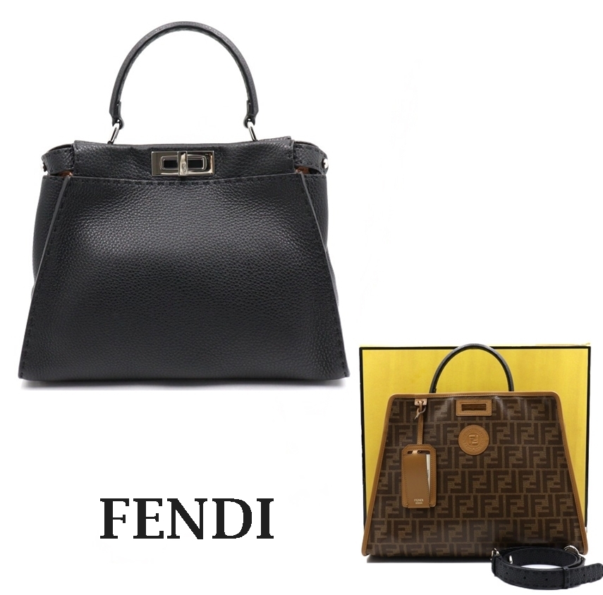 FENDI 美品 ピーカブー ミディアム 2WAY ディフェンダー付き