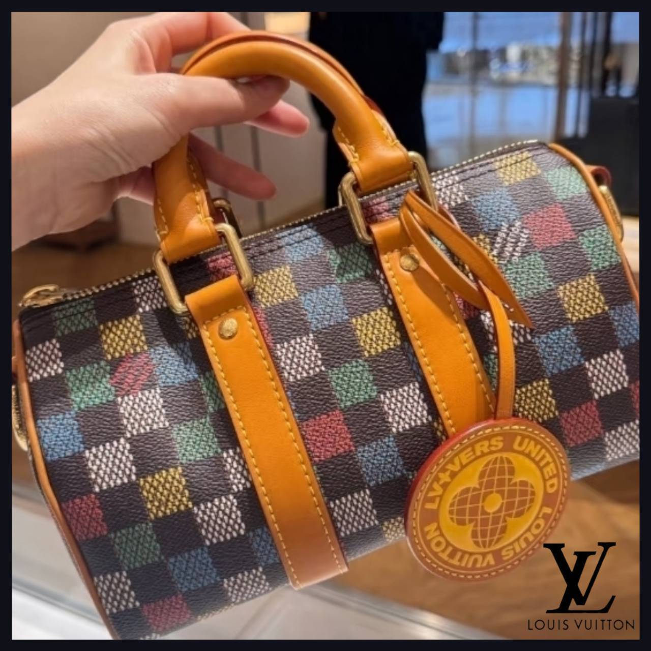 国内発送【POPでお洒落】Louis Vuitton Keepallバンドリエール25