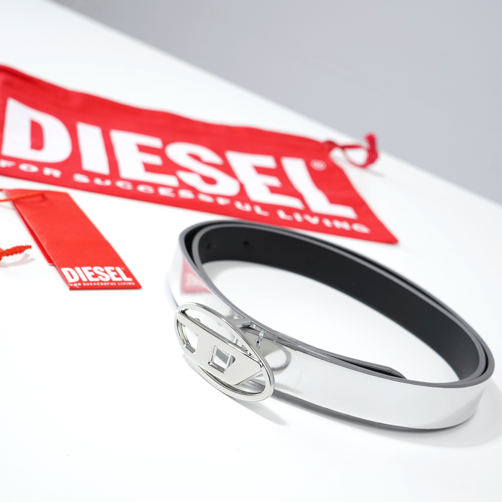 DIESEL ディーゼル ベルト Dロゴ レザー X09727