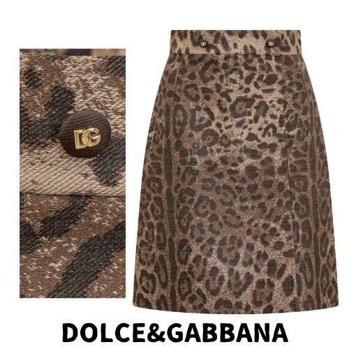 【DOLCE&GABBANA】レオパードストレートヘムミニスカート