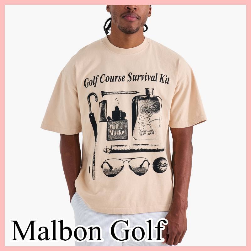 Malbon Golf X MARKET SURVIVAL KIT Tシャツ 半袖 Cream 送料込