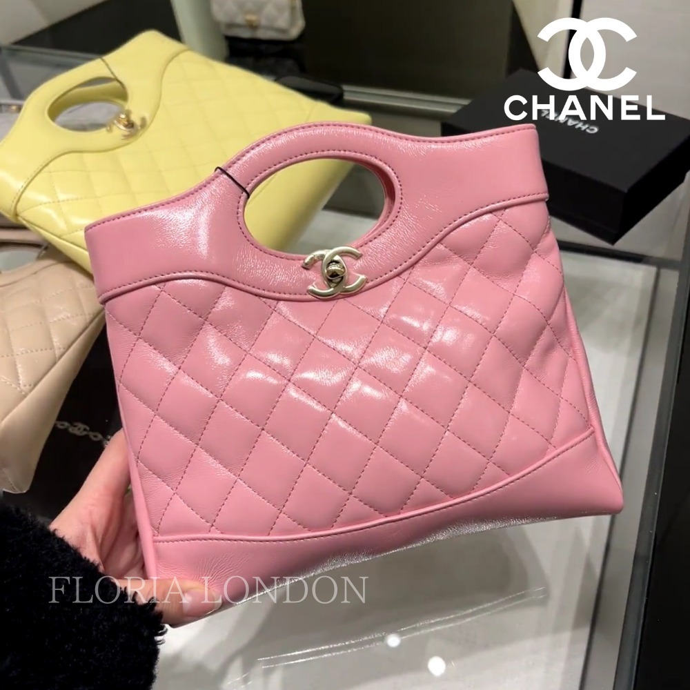 国内発送 25P CHANEL 31 ミニショッピングバッグ コーラルピンク