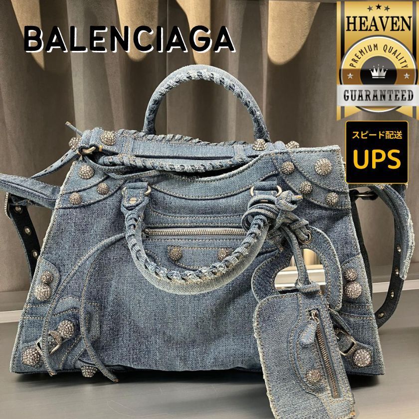 6万取引突破★UPS速達便利用【BALENCIAGA】デニム ハンドバッグ