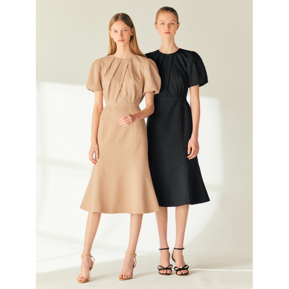 ワンピース BAU by Bride And You FELICIA Tuck detailed semi mermaid midi