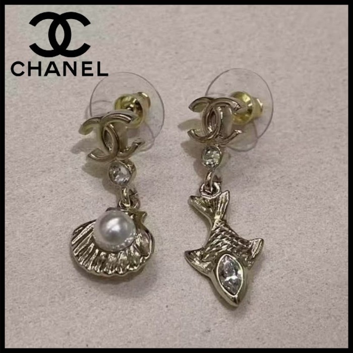 【おしゃれ】CHANEL ピアス シェル＆フィッシュモチーフ