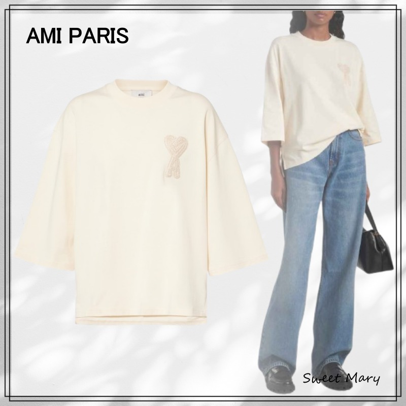 AMI PARIS☆Ami De Coeur コットンジャージー Tシャツ♪送料込