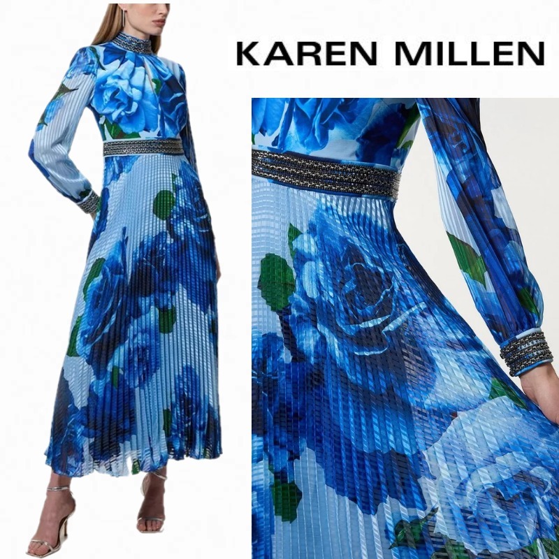 【KAREN MILLEN】ディアマンテトリム デリケートローズ ドレス