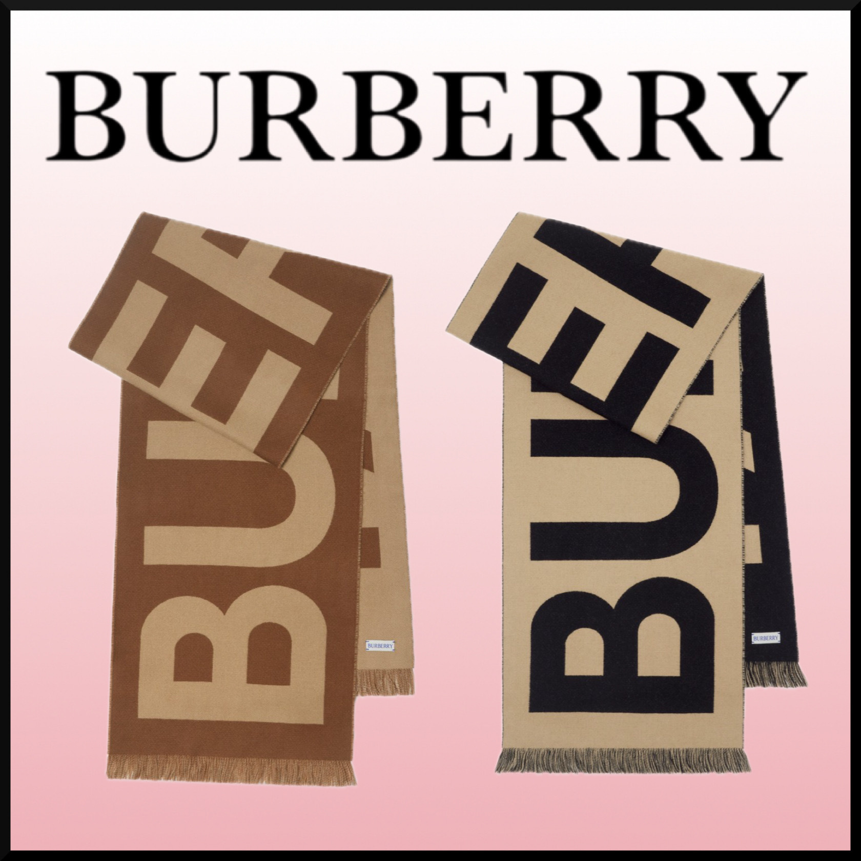 UNISEX★ Burberry ロゴ ウールスカーフ エレガント 上品