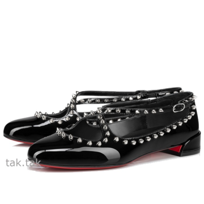 25SS【ルブタン】Pilouta Jane Spikesバレリーナ パテントレザー
