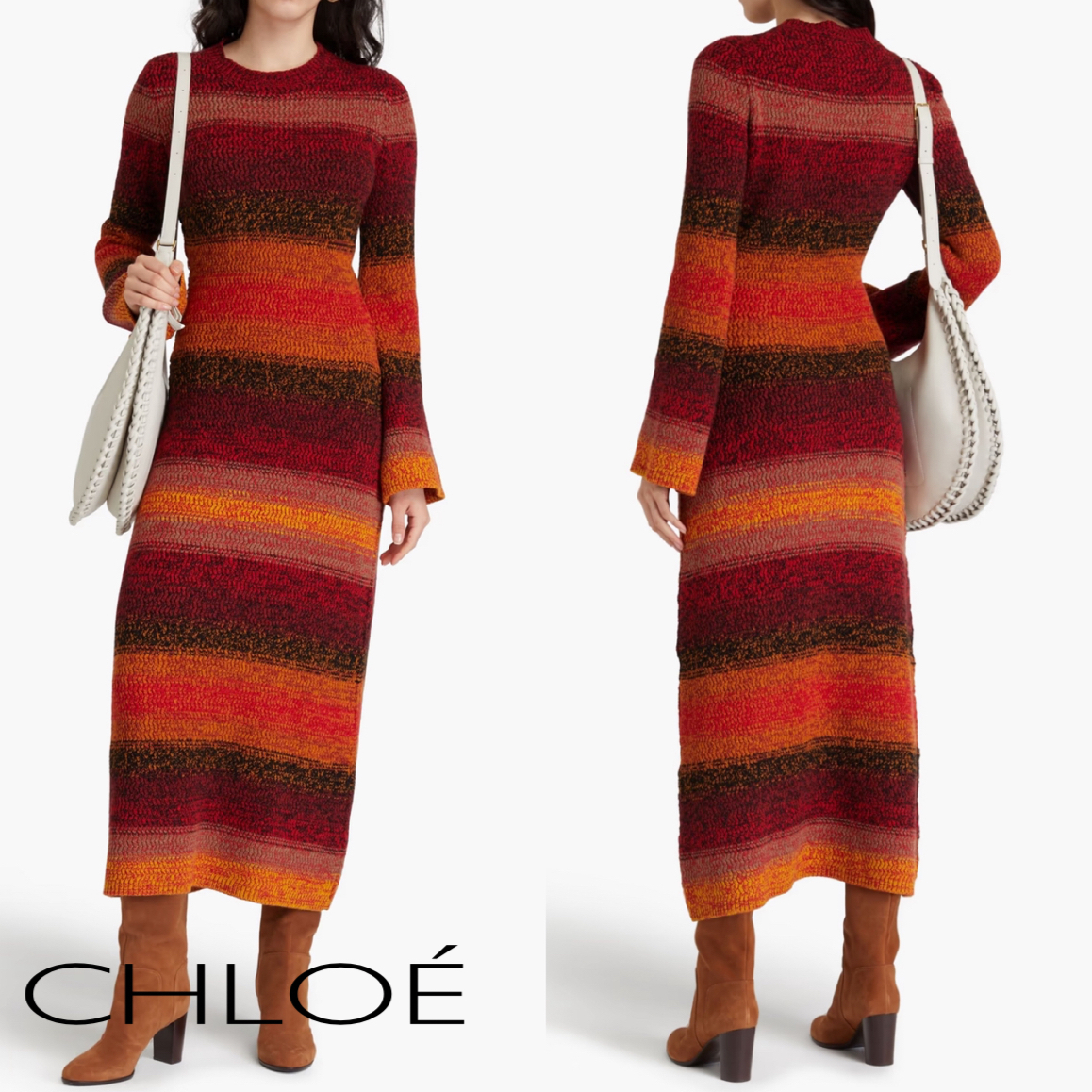 マーブルカラー★ボーダー★ニットワンピース★ CHLOE