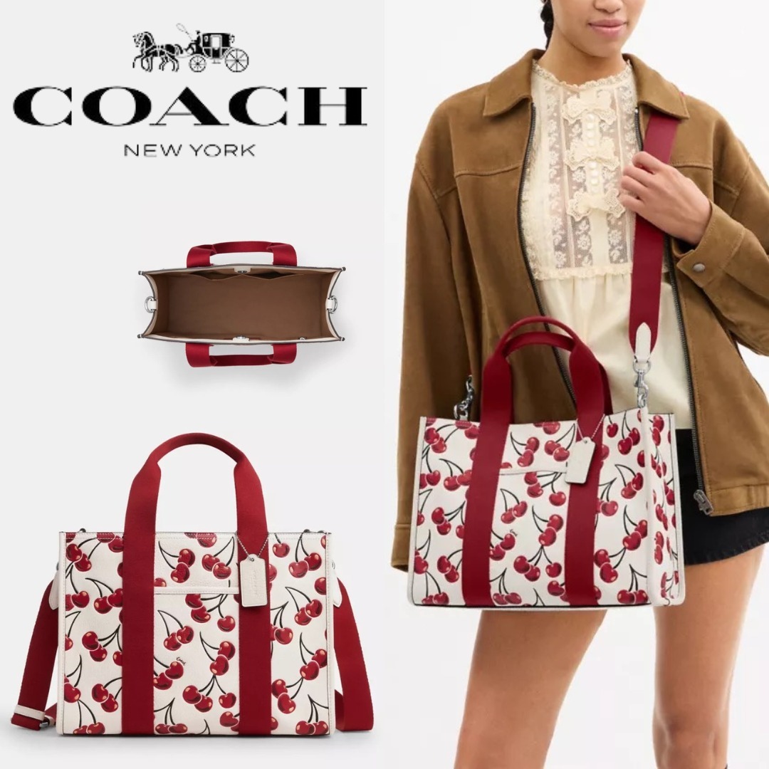 新品未使用 COACH スミストート チェリープリント - メルカリ
